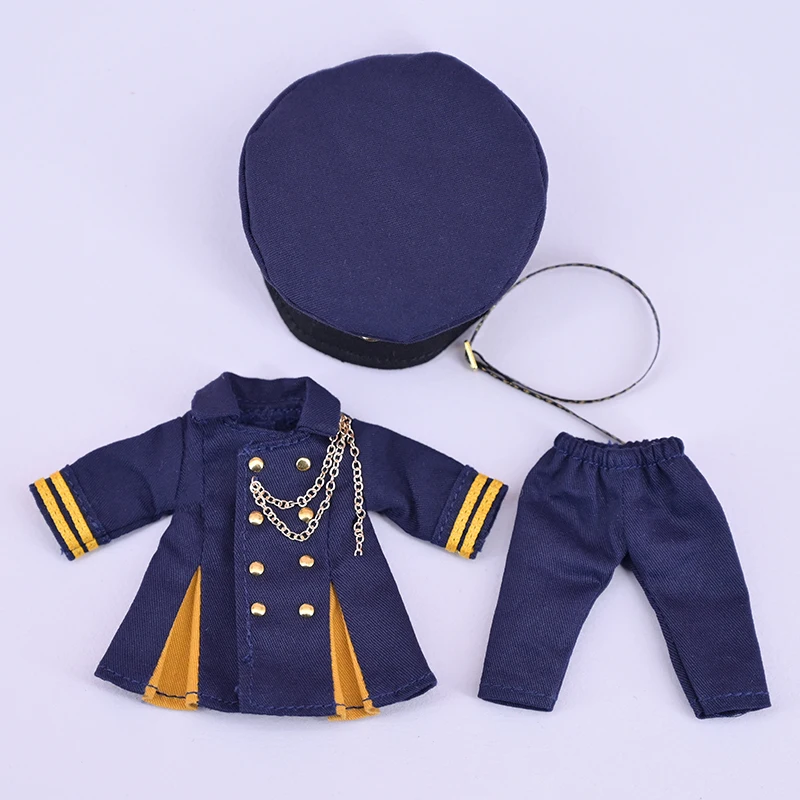 Ob11 vestiti per bambole uniforme cappotto militare tuta giacca a vento pantaloni cappello cintura per Molly, Ymy, P9, Gsc, Obitsu11,Ufdoll,1/12bjd