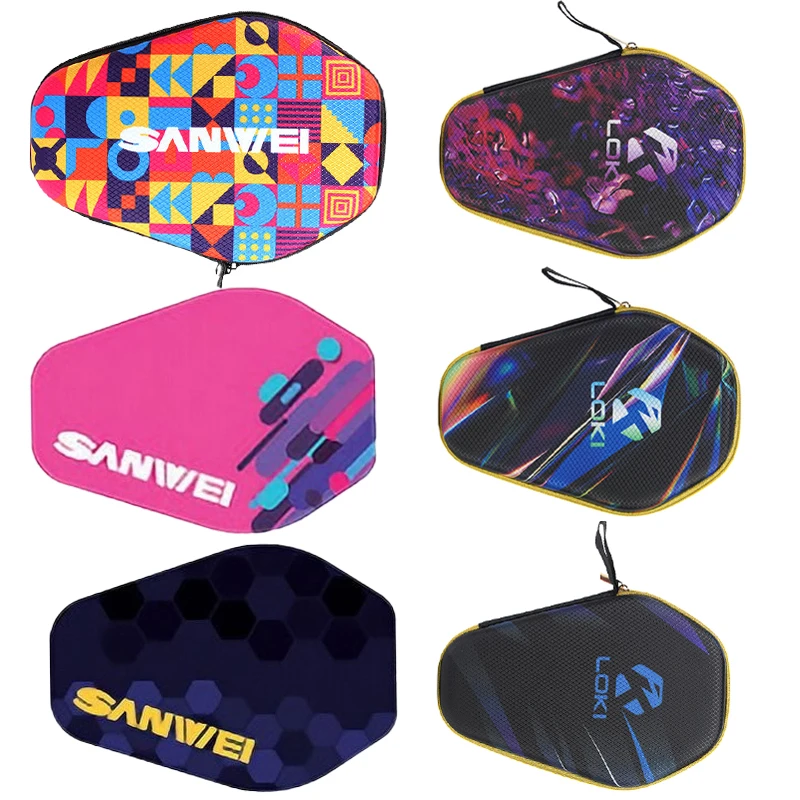 SANWEI Table Tennis Racket Case Hard Case Hexagon Gourd Shaped Sports Specific Racket Bag Nti-drop Ping Pong Racket Bag 1pcs