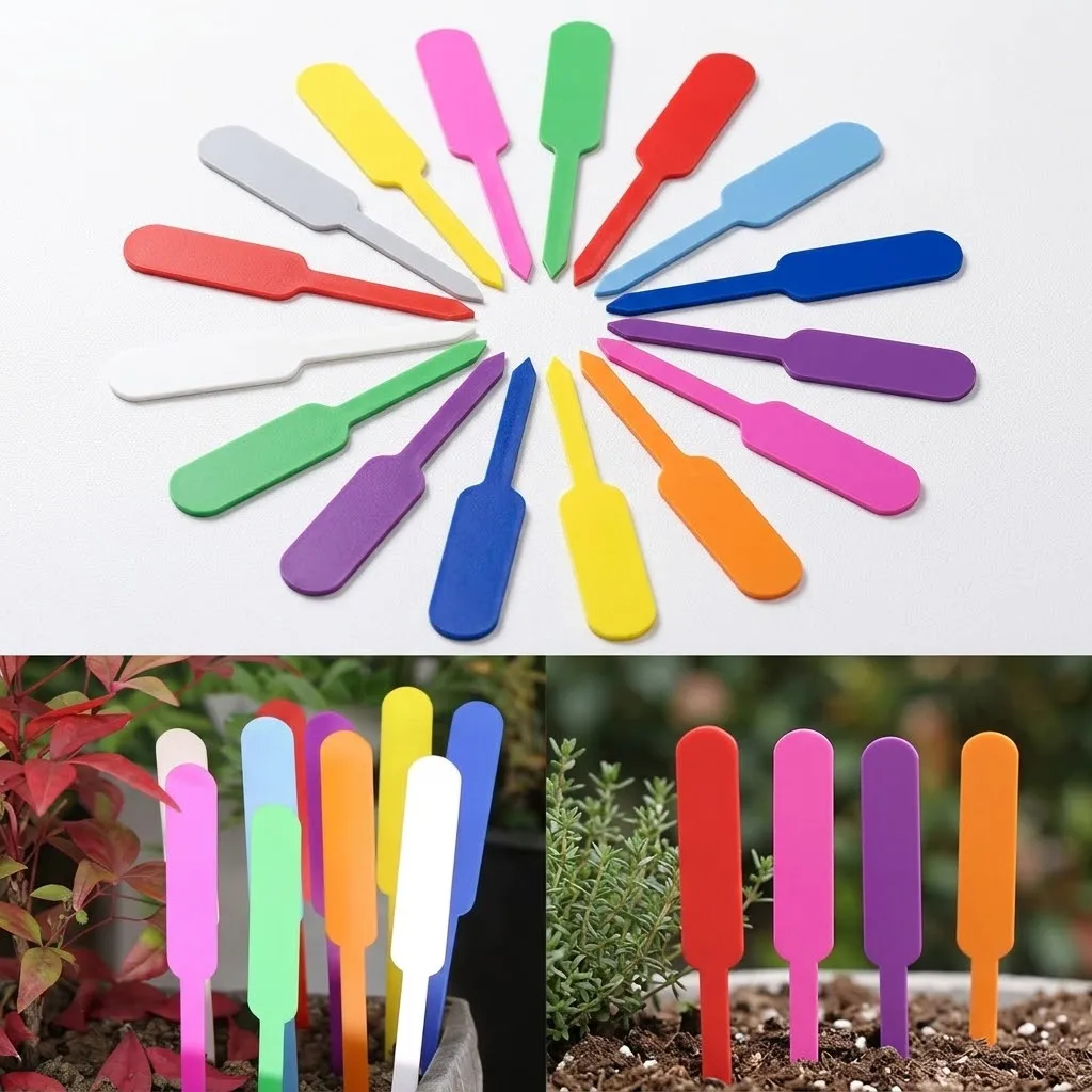 100PCS Waterproof Plastic Garden Plant Tags Labels for Flowers Herbs Bonsai Pot Seedling Marker Sign DIY Planter Decor Tool