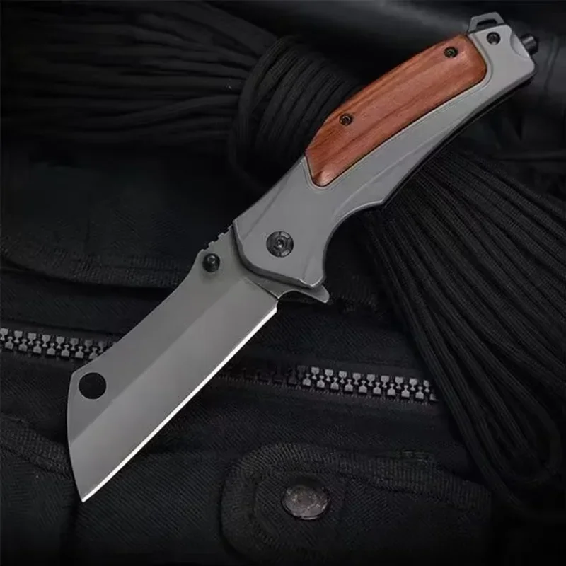 

Portable outdoor folding knife, stainless steel blade, travel camping cutting tool, holiday gift