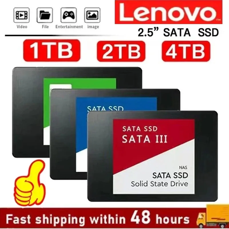 New Lenovo 4TB SSD External Hard Disk For Internal Hard Drive Sata3 Interface Portable High Speed Solid State Drive For Laptop