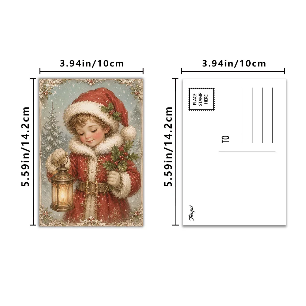 32pcs, European-style Christmas postcards, wall stickers, mailing cards, greeting cards, DIY postcards, commemorative postcards,