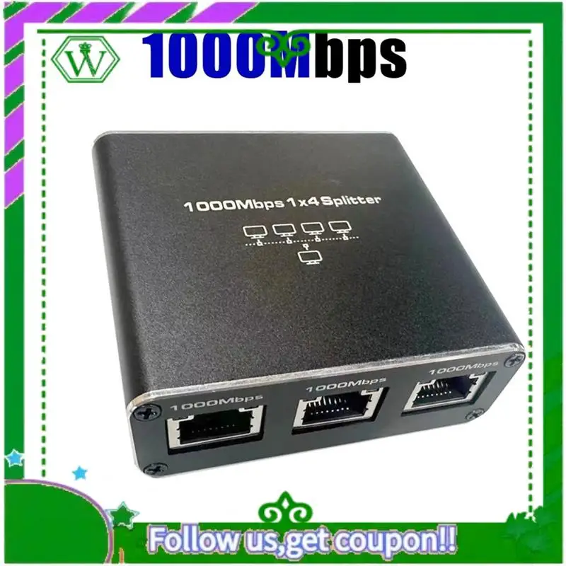 Reliable-Gigabit Ethernet Splitter 1 In 4 Out 1000Mbps Internet Cable Splitter 1 To 4 RJ45 Network Splitter For Cat5/6/7 Easy To