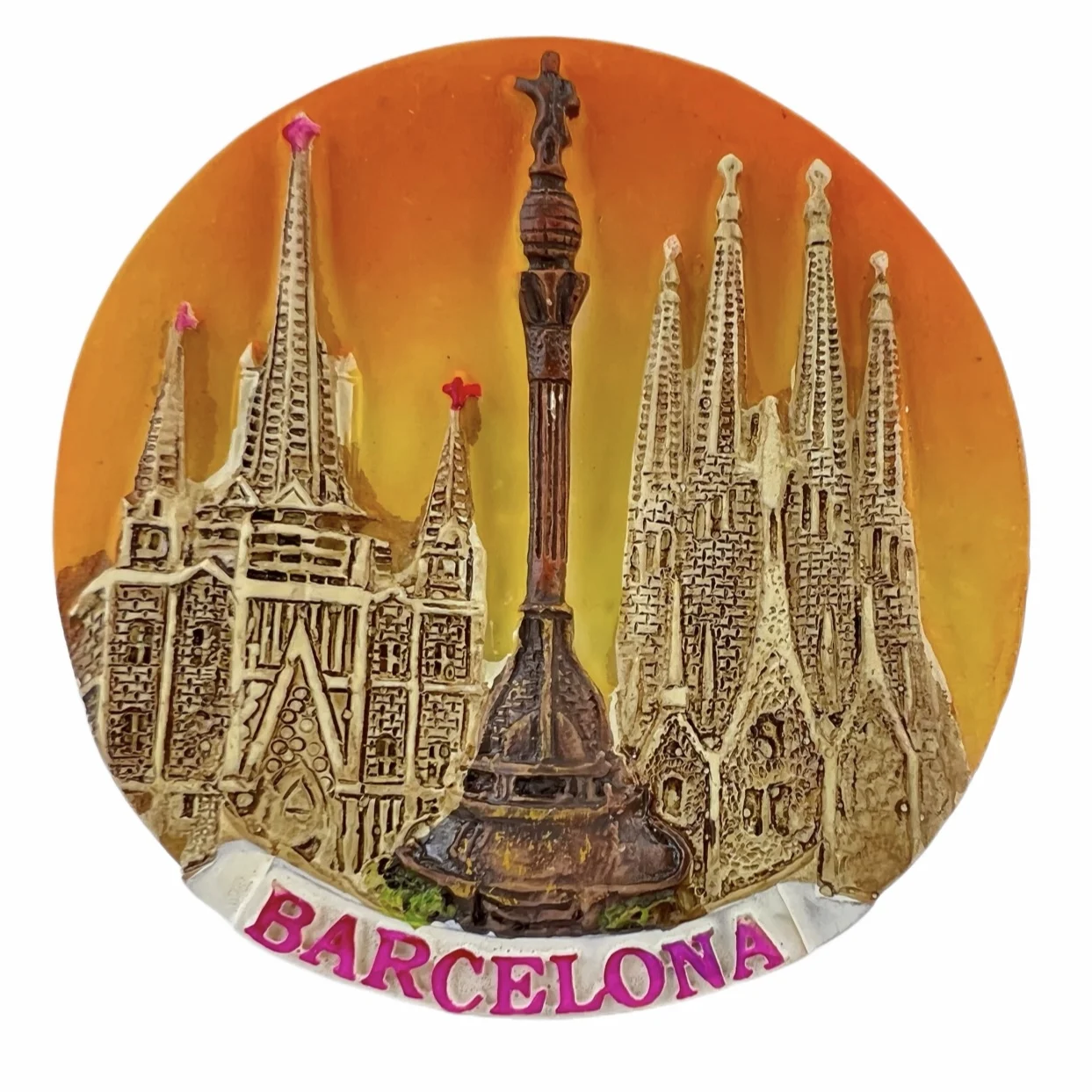 

Barcelona Spain Fridge Magnets Cathedral Sagrada Familia Columbus Monument Travel 3D Memorial Magnetic Refrigerator Stickers