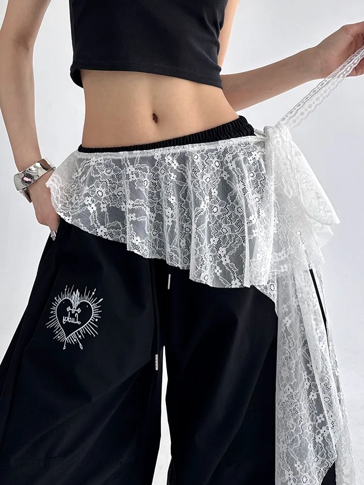 ファッショナブルなレーストリムトライアングルスカーフ レディース 2025 新作 レイヤードウェア スカート カーテンネット ウエストショール ドレス カバーアップ