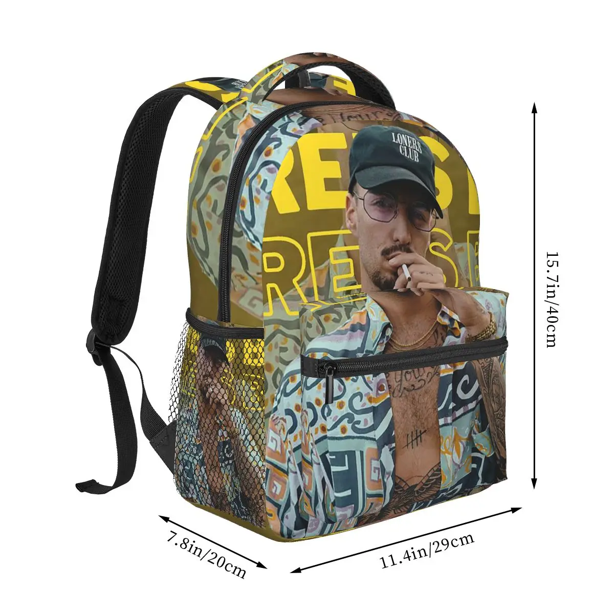 Rapper Rels B Album Poster Graphic Backpack Student Boys Girls BookBag Children School Bag Laptop Shoulder Bags for Men Women