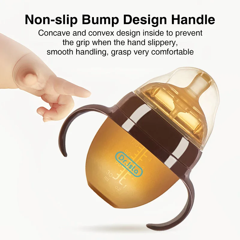 150ML/250ML Portable Baby Bottle Slicone Feeding Bottle With Handle Baby drop-resistant Bottles Newborn Bottle BPA Free image 4