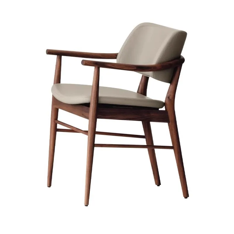 

Italian retro North American black walnut dining chair, lounge chair