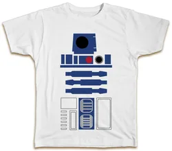 R2D2 Design T-Shirt Stars Wars Cool Present Gift Birthday Fancy Dress Unisex High Quality 100%Cotton Short Sleeve