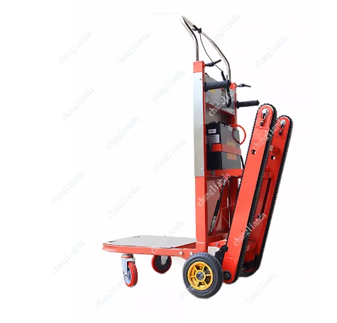 300KG Silent Electric Stair Climbing Vehicle Cargo Handling Cart Crawler-Type Up And Down Stair Climber Folding