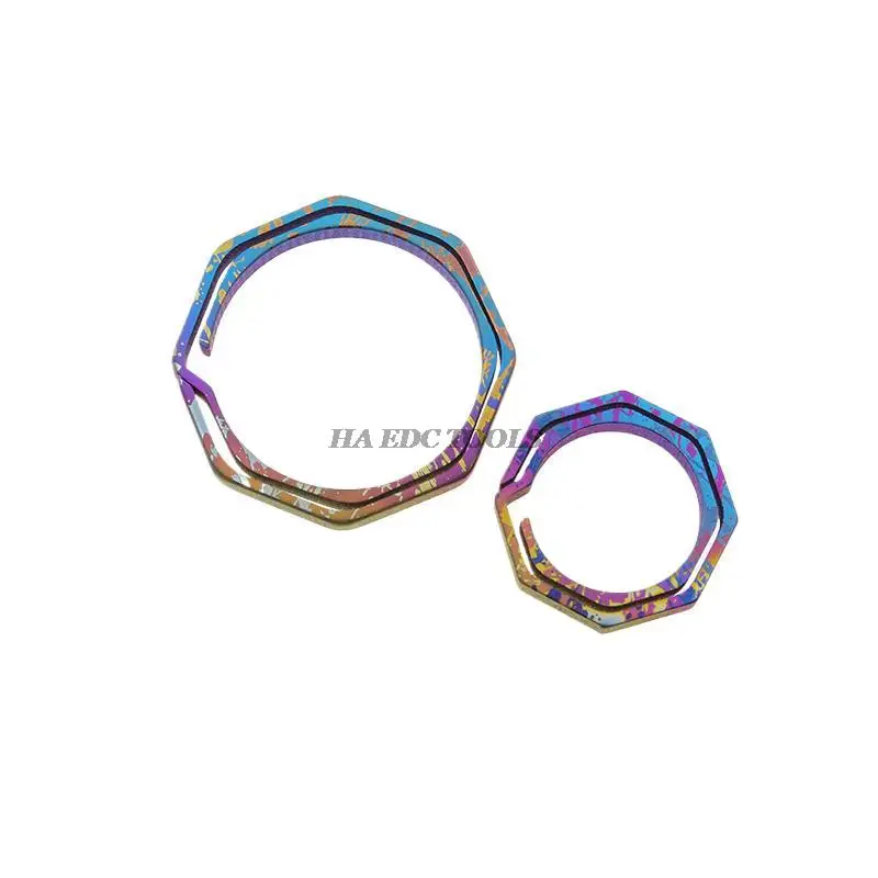 29mm/20mm Small And Large Colourful Titanium Keyring Octagonal Pendant Buckle Key Quick Release Pendant Buckle Car Keychian