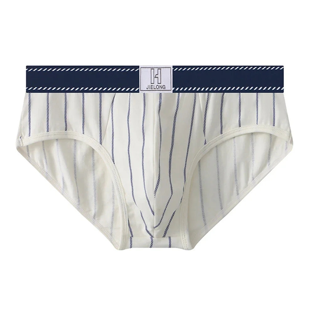 Męska seksowna bielizna Bawełniana bielizna w paski Średni wzrost U-wypukłe figi Majtki