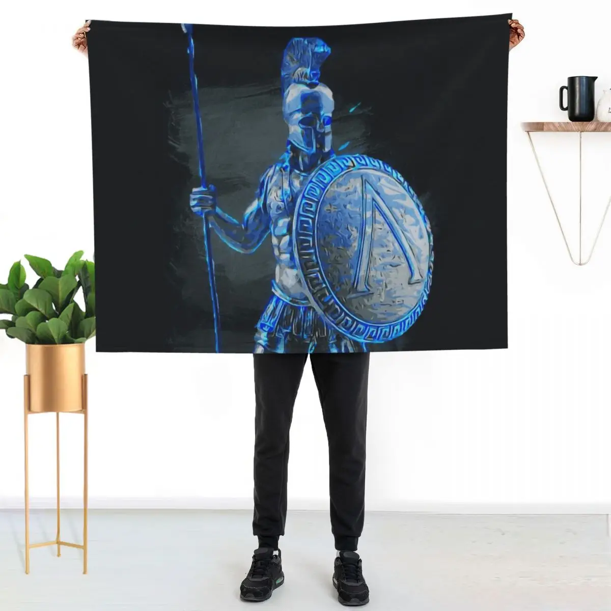 

Ancient Warriors, Spartiates Throw Blanket Soft Comfort Blanket for Reading Watching TV