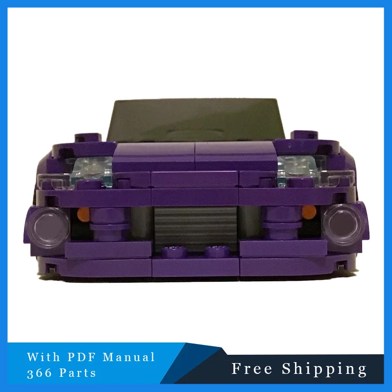 366PTS Paars Luxe Lage Plaat Supercar Technische Modulaire MOC Creatieve Bouwstenen Model Kinderen DIY Set Festival Gift