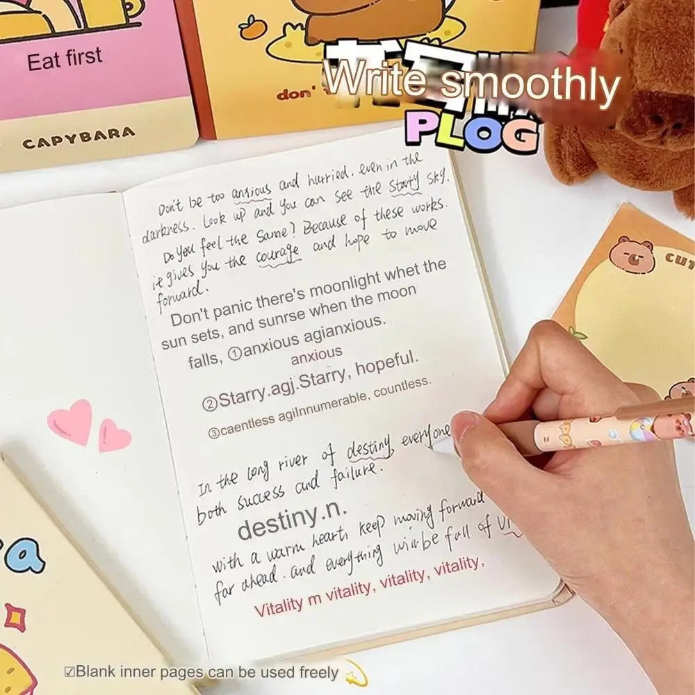 Creative Capybara Notebook A5 Portable Cute Capybara Memo Pad Thickened Inner Pages 96 Sheet Hand Account Book