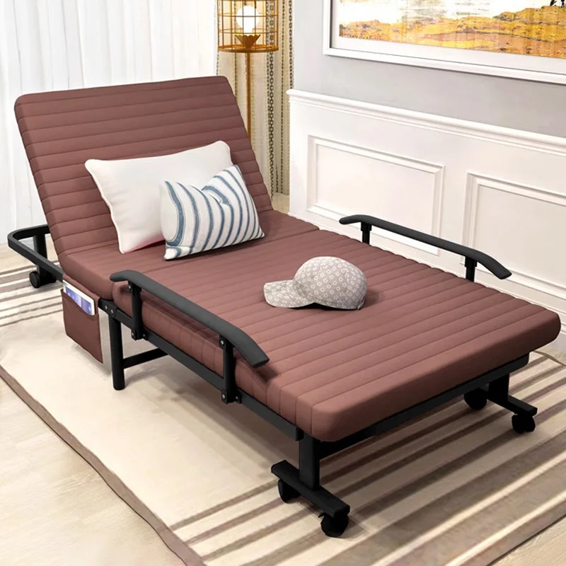 Folding bed Office nap bed Household adult lunch break recliner bed Nanny escort march single  simple