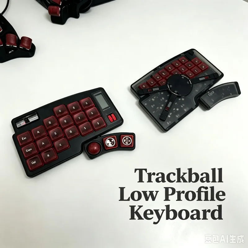 3x6 Track Ball Split Keyboard Kit Customized Low Profile Acrylic Bluetooth Dual-mode Magnetic Keyboard Support ZMK Ergonomics