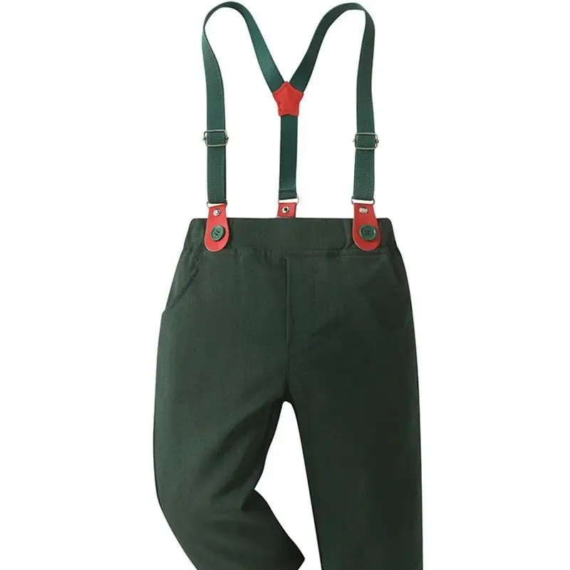 أطقم ملابس عيد الميلاد سانتا كلوز للأطفال الأولاد بأكمام طويلة وربطة عنق مع بنطال للأطفال ومهرجان عيد الميلاد والعام الجديد #6