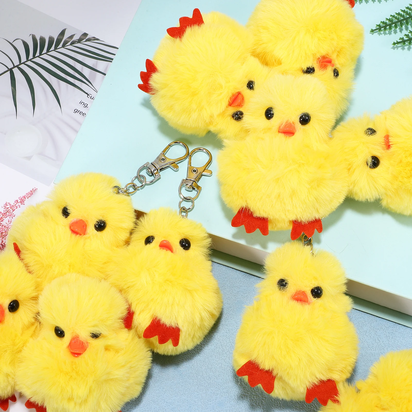 

10Pcs Adorable Yellow Duck Keychains Compact Lightweight Easter Key Chain Accessories Bag Pendant Cute Animal Key Chain