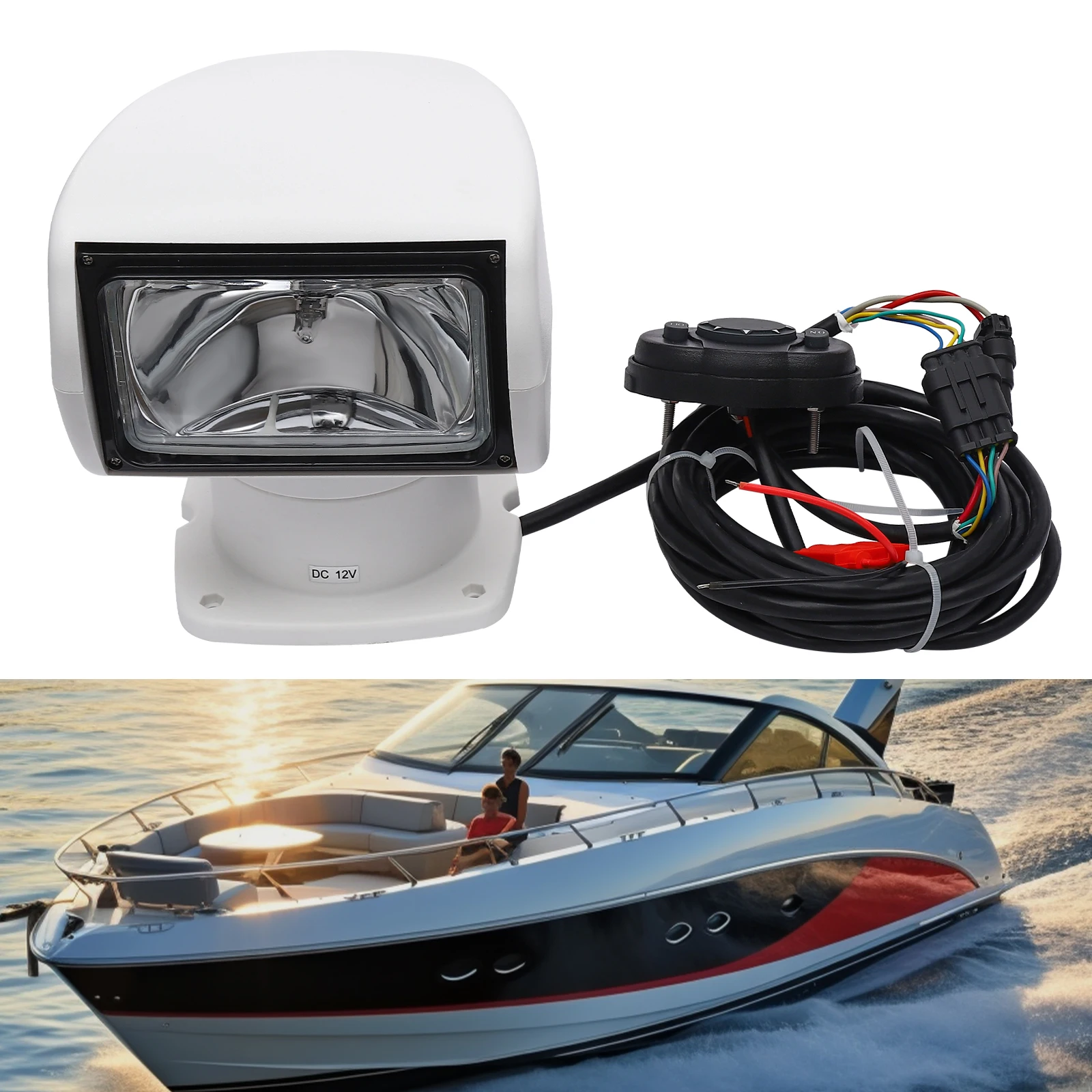 12V 100W Bulb Boat Truck Car Spotlight Marine Searchlight Light With Remote Control