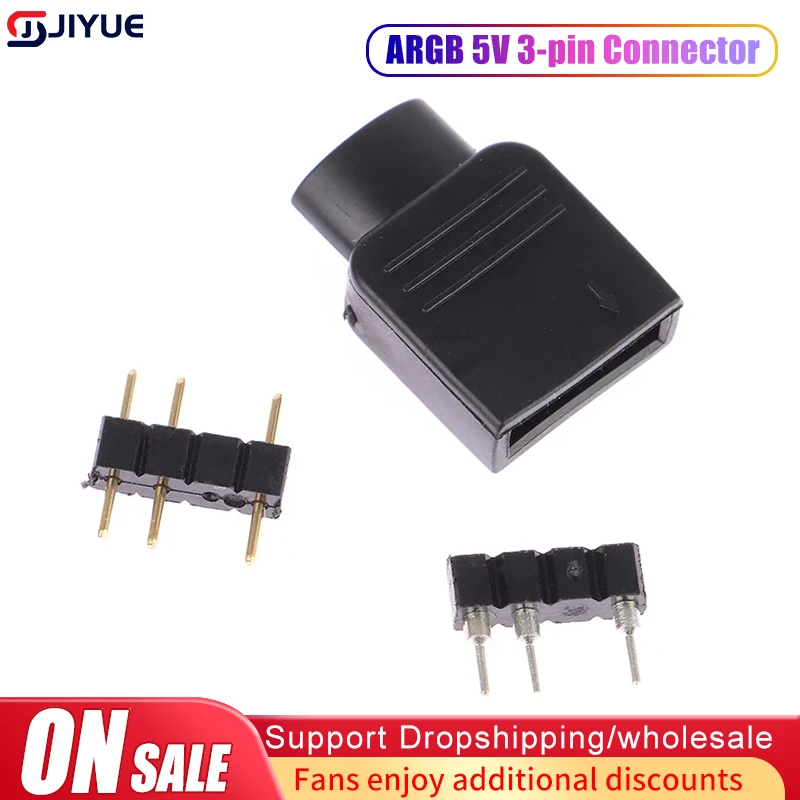 100% New 1Set ARGB 5V 3Pin Connector Adapter With Inner Core Plug Connector For Making ARGB Lamp Light Cable, Extension Cable