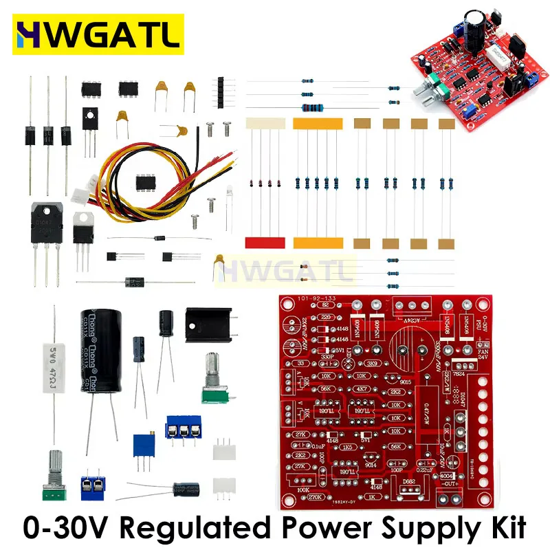 0-30V 2mA-3A DC Regulated Power Supply DIY Kit Continuously Adjustable Current Limiting Protection Voltage Regulator Set