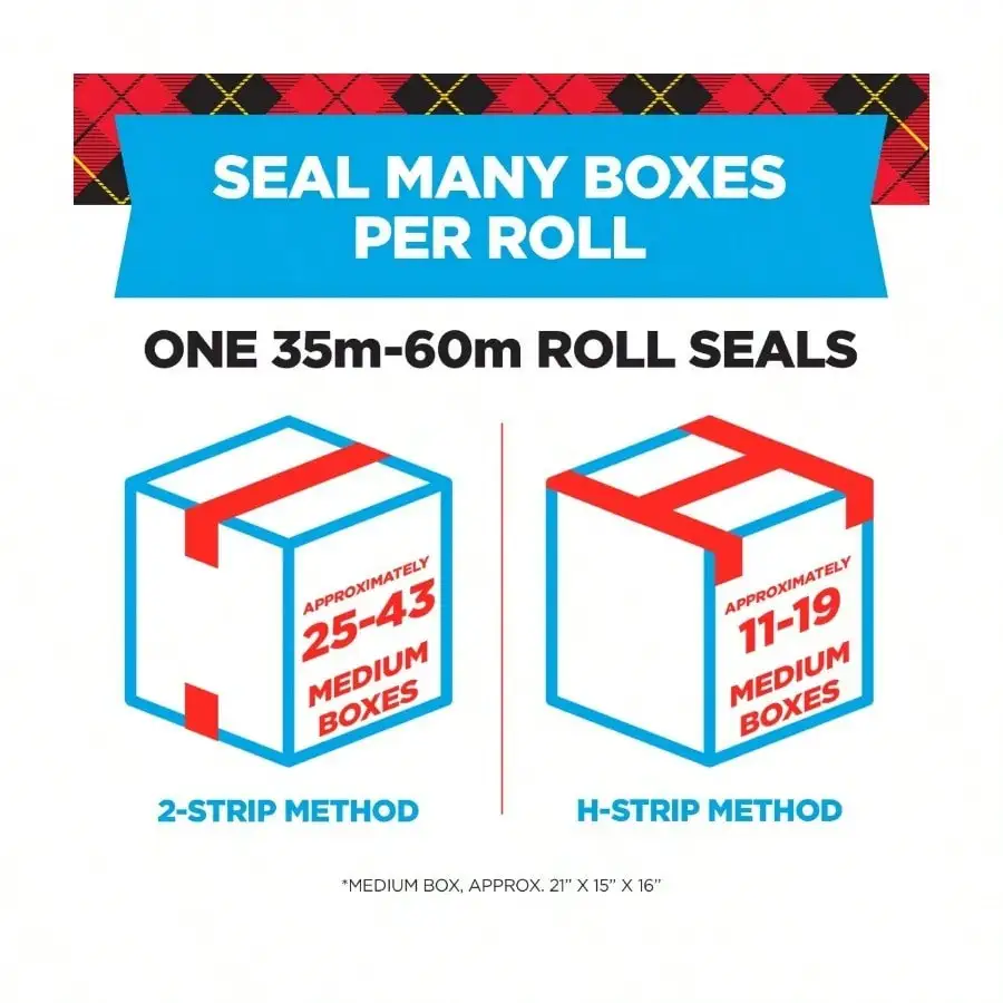 (3팩) 고강도 포장 테이프, 1.88인치 x 54.6야드