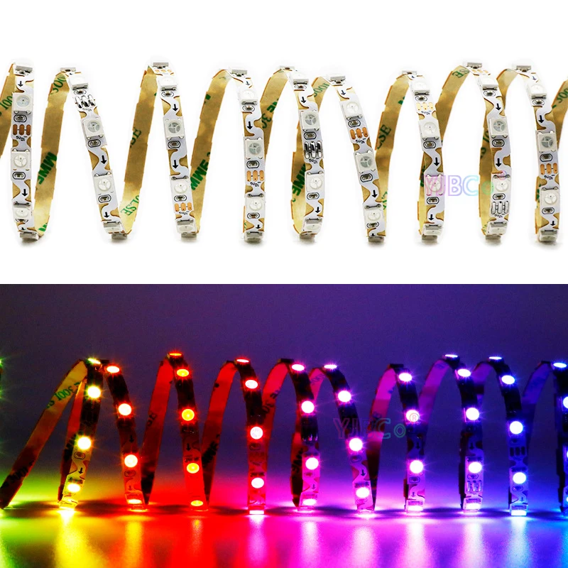 5V 12V S type SK6812 WS2812 addressable LED Strip 60/84leds/m Narrow side 6mm PCB SMD 3535 5050 RGB pixel IC bendable Light Tape