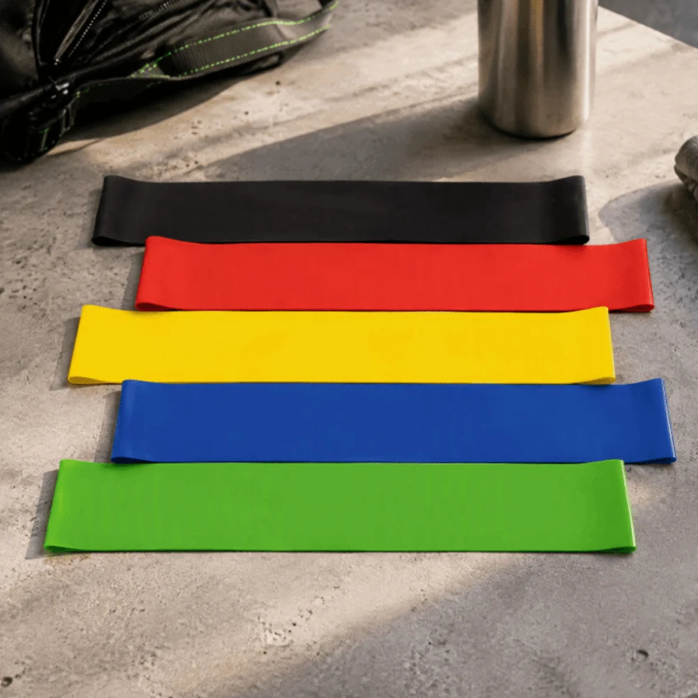 5pcs Versatile 30 x 5cm Resistance Loop Band Multi-Level Resistance TPE Material Exercise Band Set Multi Color Glute Band Home
