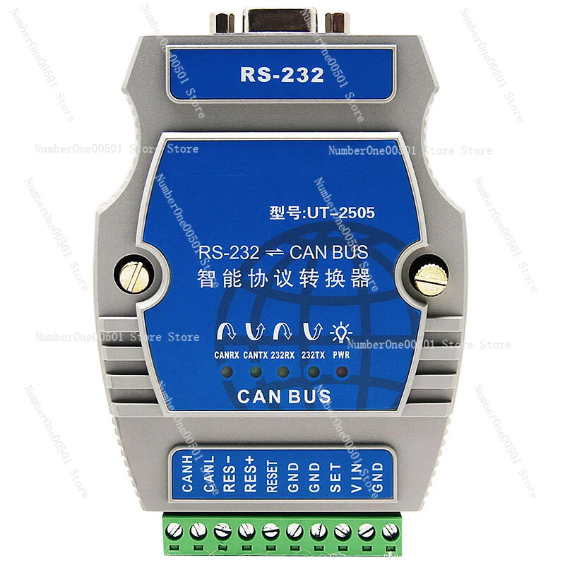 

UT-2505 Lightning-proof RS232 To CAN BUS Protocol Converter with Photoelectric Isolation Rail Type Intelligent Protocol Converte