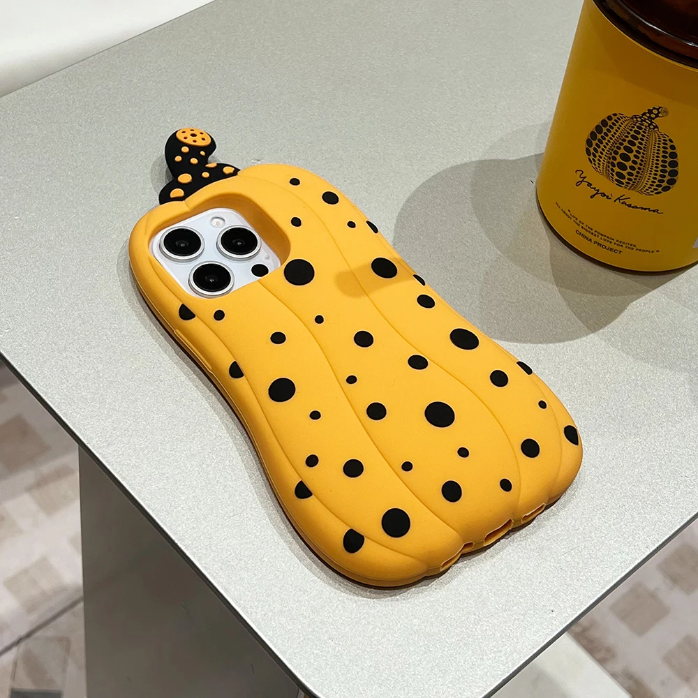 Für iPhone 13 14 15 Plus 16 Pro Max Kawaii Gemüse Polka Dots Kürbis Hülle Weiche Silikonhülle – Detail 5