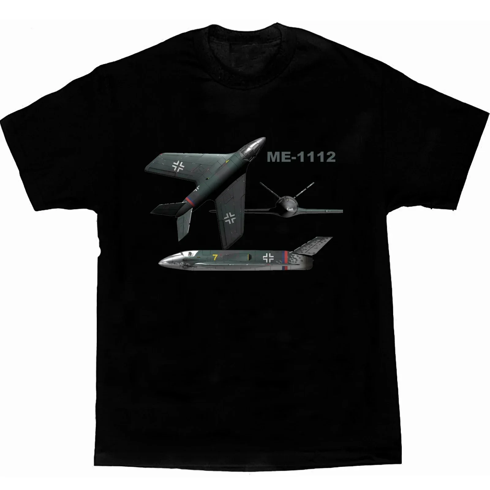 

WWII German Messerschmitt Me P.1112 Jet Fighter T-Shirt 100% Cotton O-Neck Short Sleeve Summer Casual Mens T-shirt Streetwear