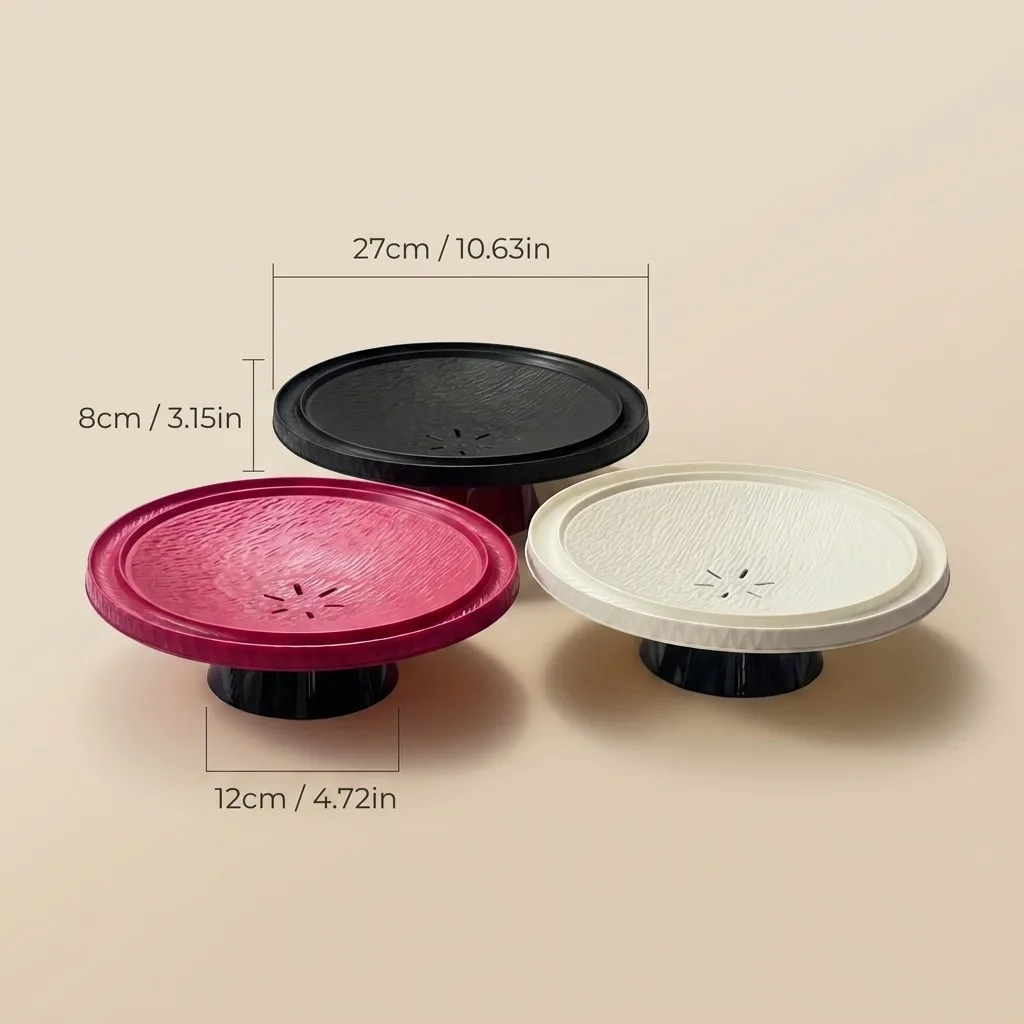 Afneembare taart- en cupcakestandaard, PET herbruikbare plastic borden, fruitschaal, dessertbord, snackserveerschaal, servies, feestartikelen voor kinderen