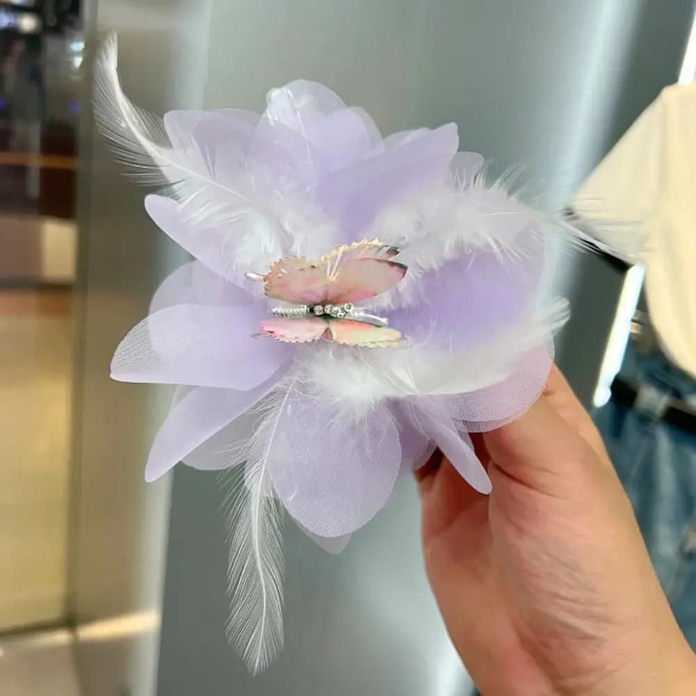 

Fashion Butterfly Flower Tassel Hair Claw Fairy Feather Grasping Clip Large Hair Accessories Party