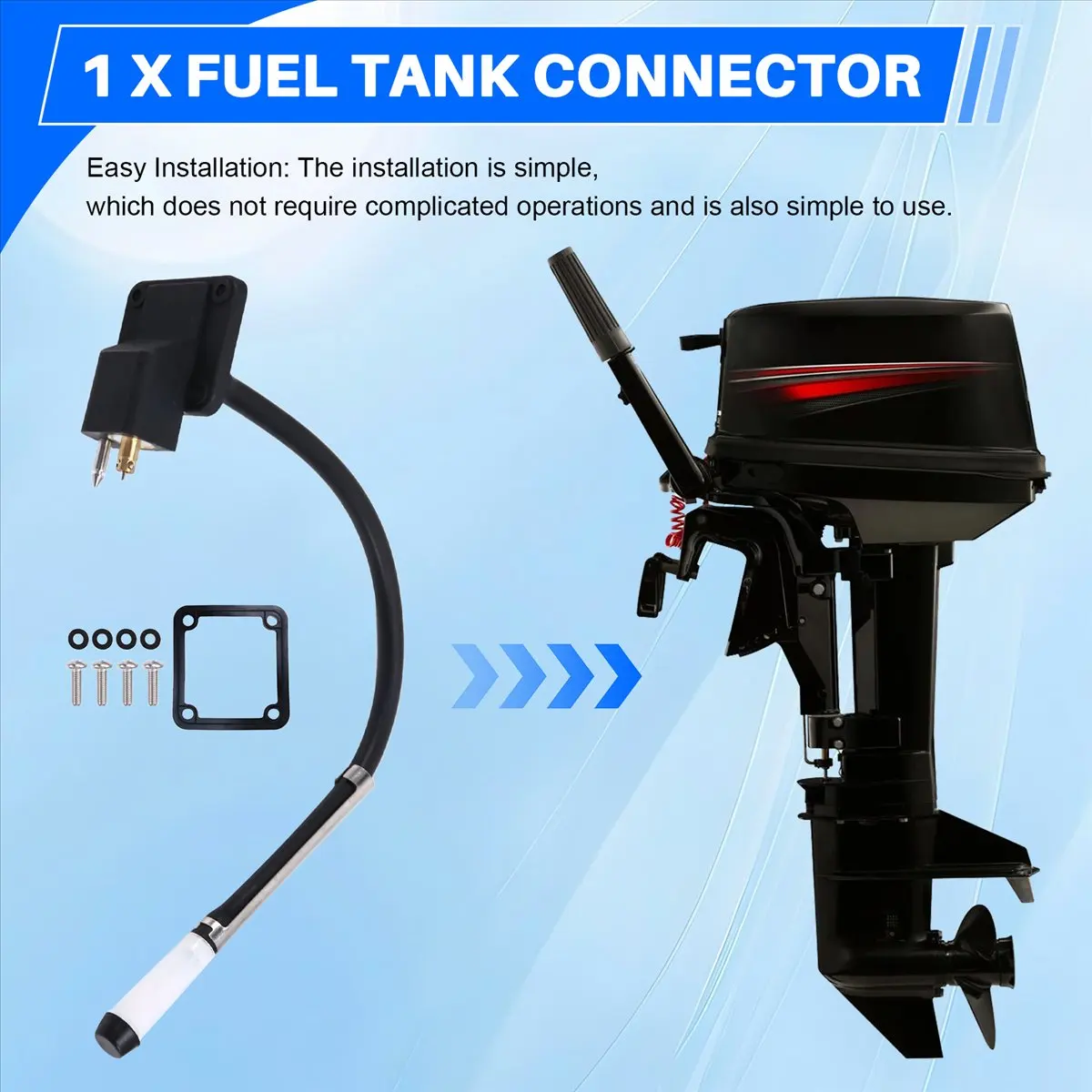 Compatible 12L 24L Marine Tank Connector High Accuracy Suction Gauge for Boat Outboard Engine Accessory