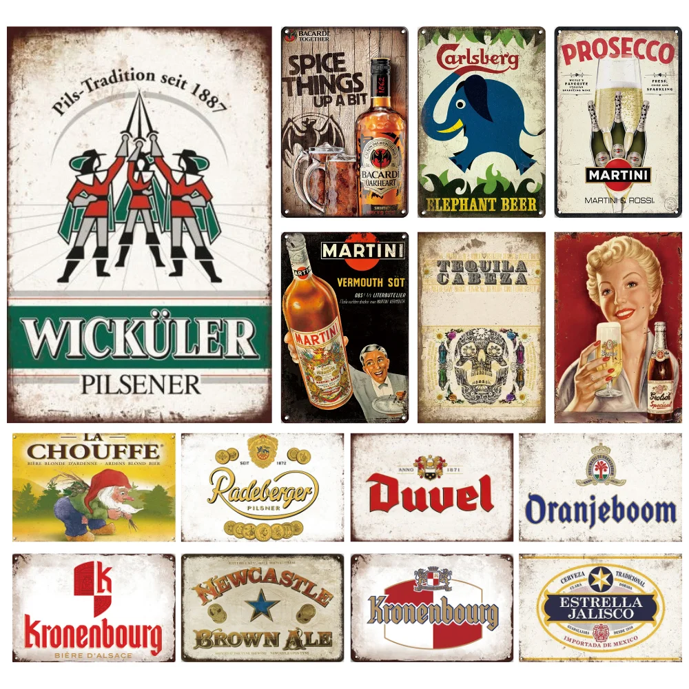 Beer Brand Plaque Tin Sign Vintage Metal Sign Decorative Poster Plaque Wall Decor Pub Kitchen Bar Man Cave Club Decoration ﻿