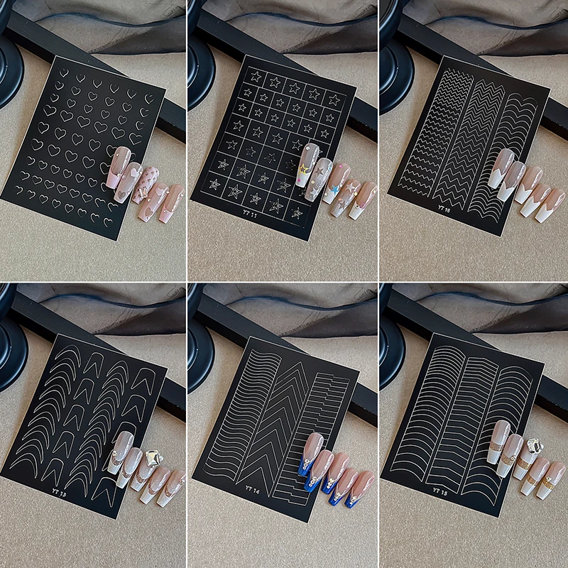 Estêncil de aerógrafo para unhas, lingote de borboleta, moedas de ouro, padrão oco, modelos de adesivos para unhas, dicas de manicure francesa, design de unhas