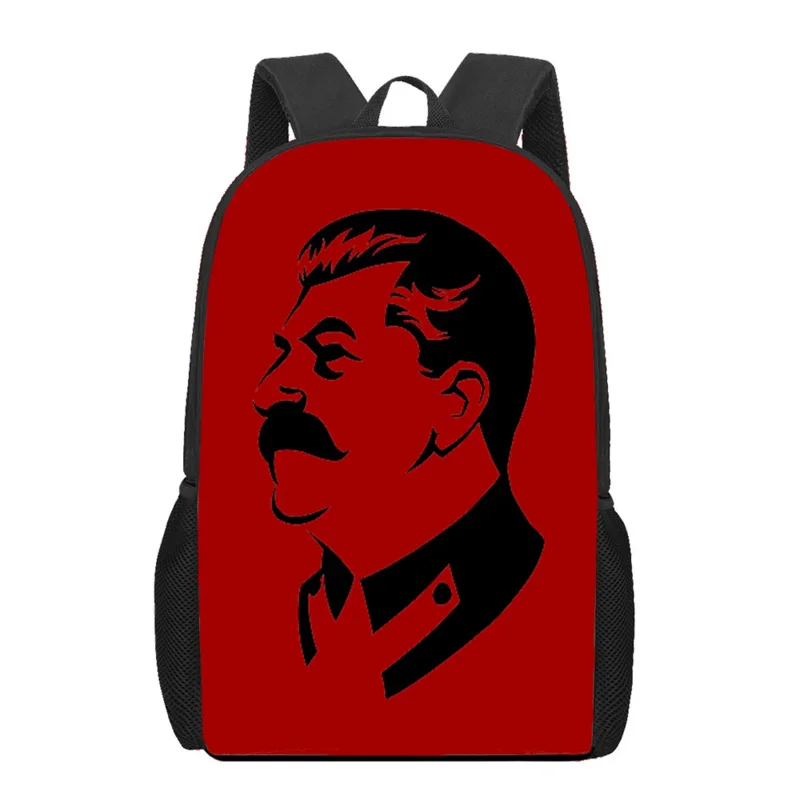 Soviet CCCP Stalin Print Kids School Bags Children Book Bags Girls Boys Daily Backpack Teenager Women Men Casual Travel Rucksack