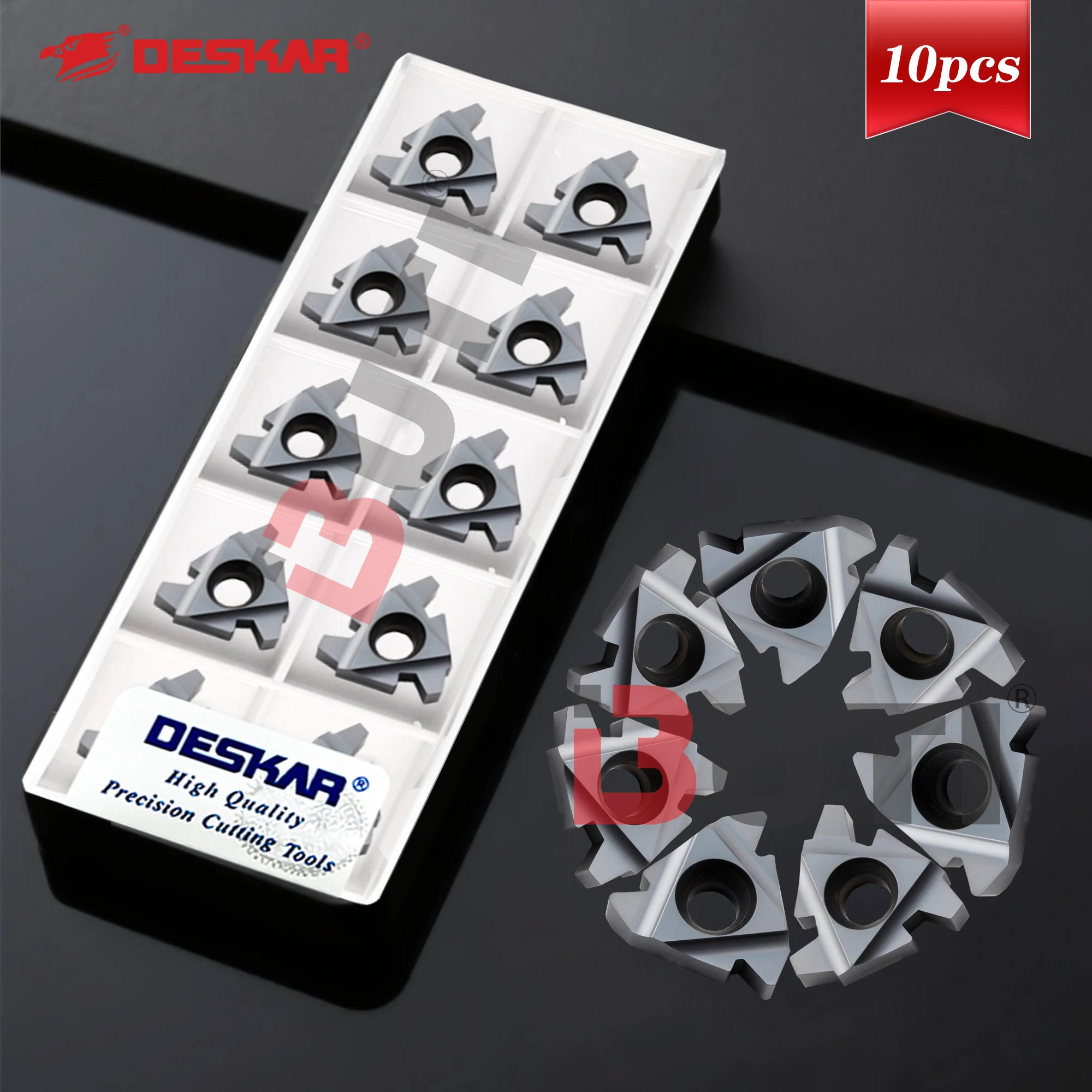 

27ER 8.0 ISO 27ER 8TR LDA DESKAR 100% Оригинальные токарные пластины с большим шагом, плоские, универсальные, для нарезания резьбы по металлу