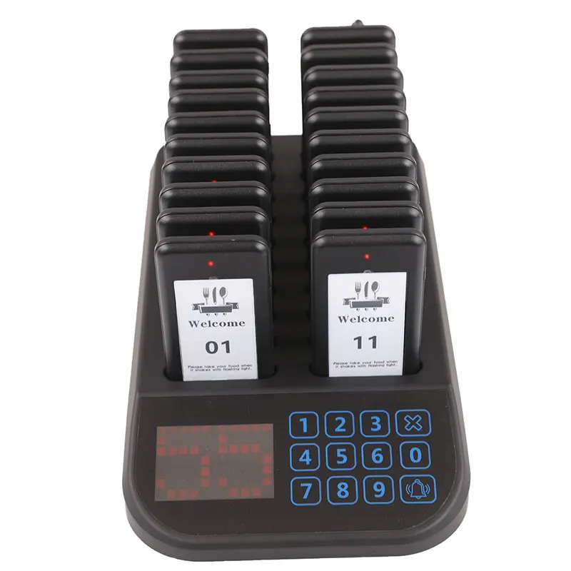 Wireless Restaurant Pagers Queue Paging Calling System beeper Buzzer Bell Receivers For Restaurant Guest Bar Coffee Hotel