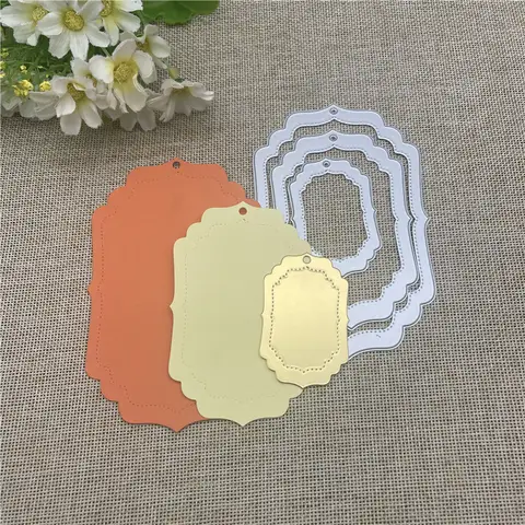 3pcs/set Tag  Metal cutting dies  mold Round hole label tag Scrapbook paper craft knife mould blade punch stencils dies