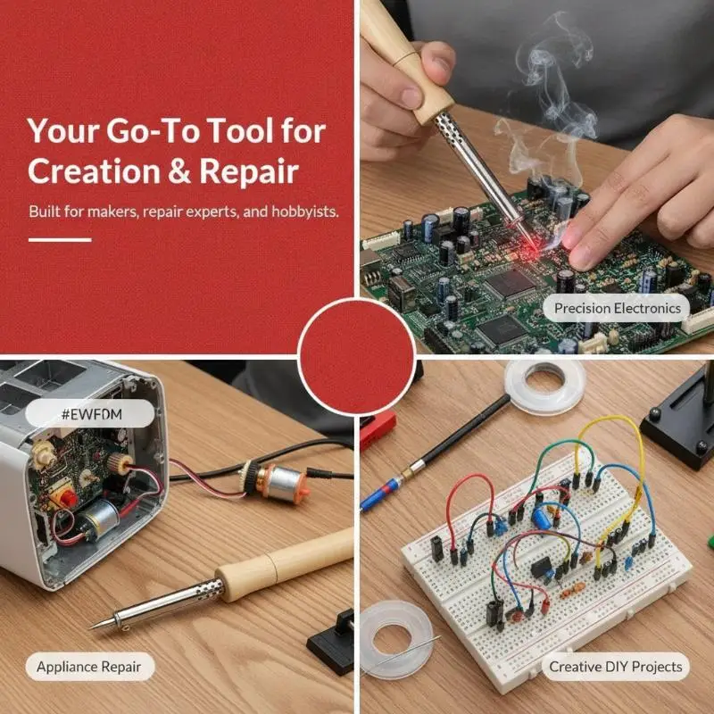 220V 30W To 100W Wood: Handle Mini Soldering Iron Adjustable Temperature Electric Hand Tool