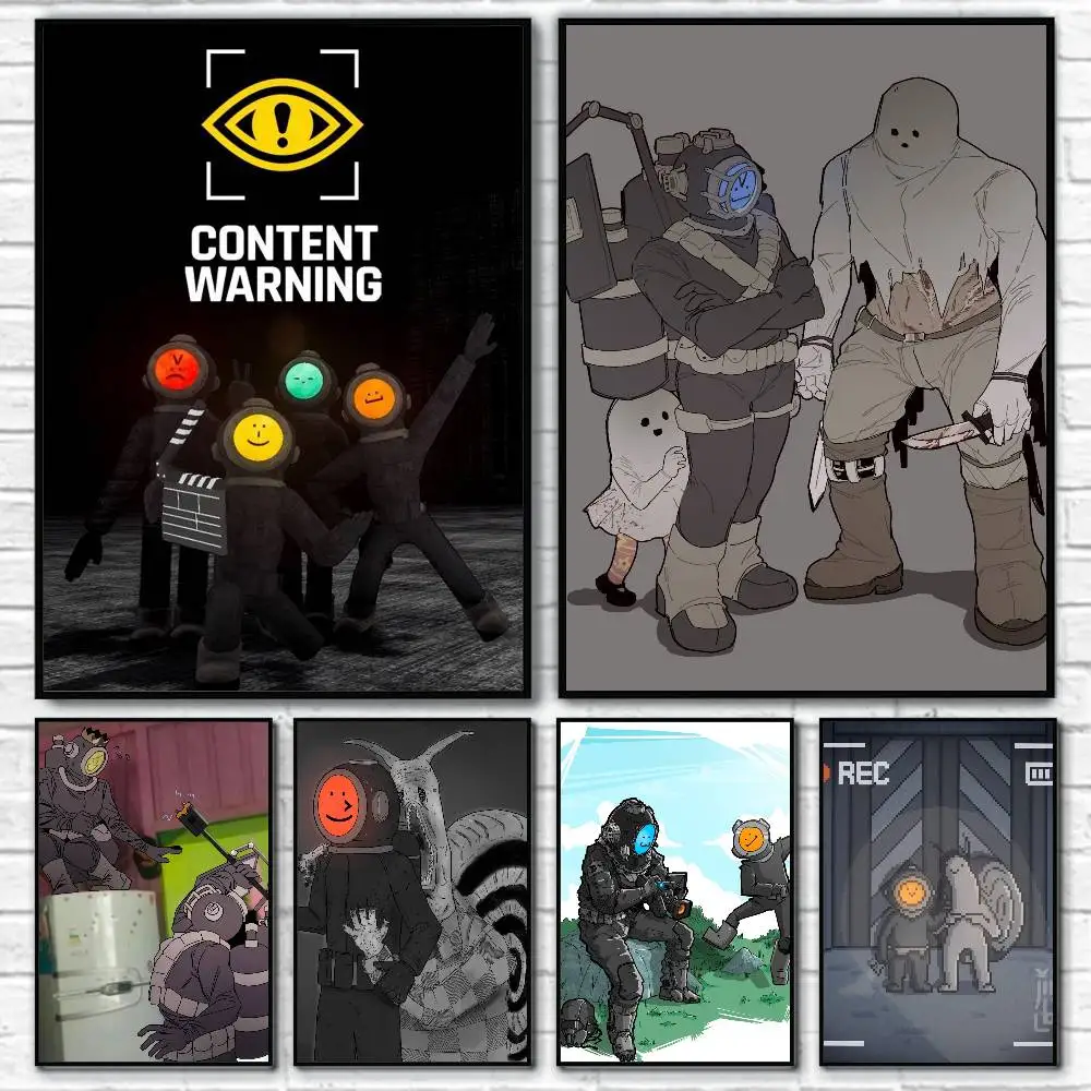 Game Content Warning Posters HD Print Vintage Wall Art Decor for Home Study Room