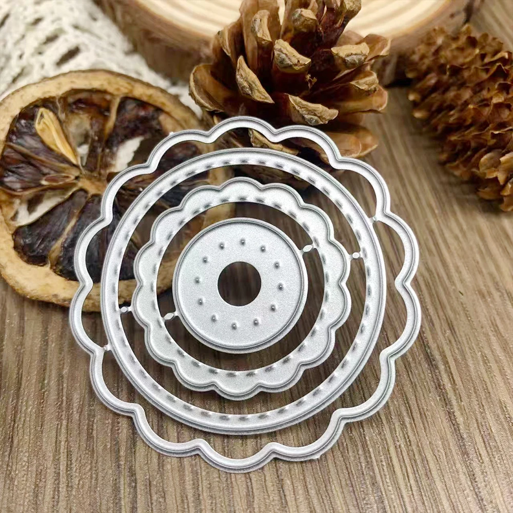 1 Stück Mehrschichtiger Blumenring-Rahmen Metall-Stanzformen-Set für DIY Scrapbooking Grußkarten-Herstellung Papierhandwerk
