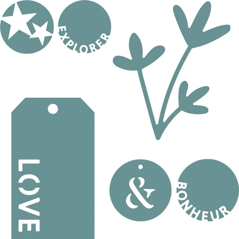 Happy New Year Merry Christmas Metal Cutting Dies Slimline Essentials Scrap Booking Card Stencil Cut Die for DIY Handmade Card