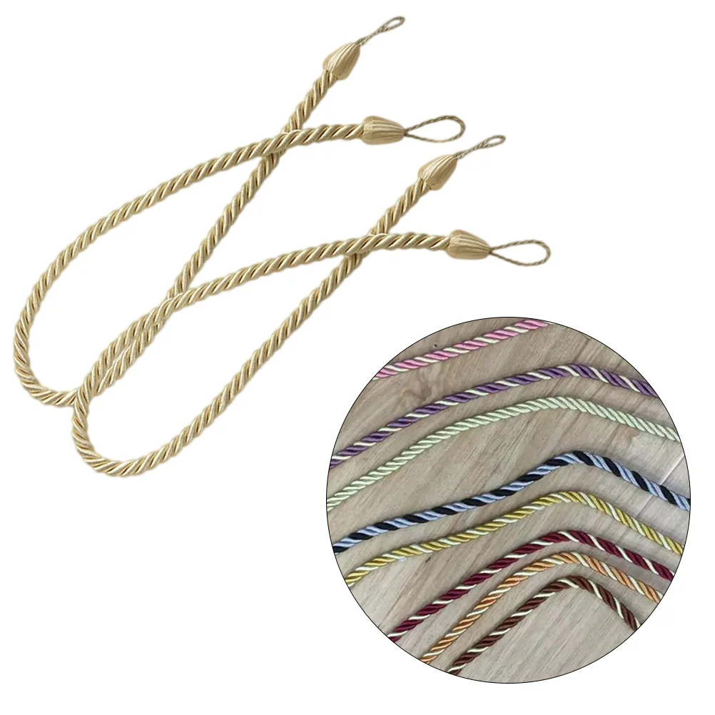 

2pcs Curtain Tieback Rope Super Polyester Braided Tassel Strap For Medium Thick Thin Gauze Curtains Decor Living Room Window