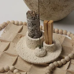 Holy Wood Storage Tray Concrete Mold DIY Incense Insert Resin Gypsum Candle Holder Incense Burner Cement Silicone Mould