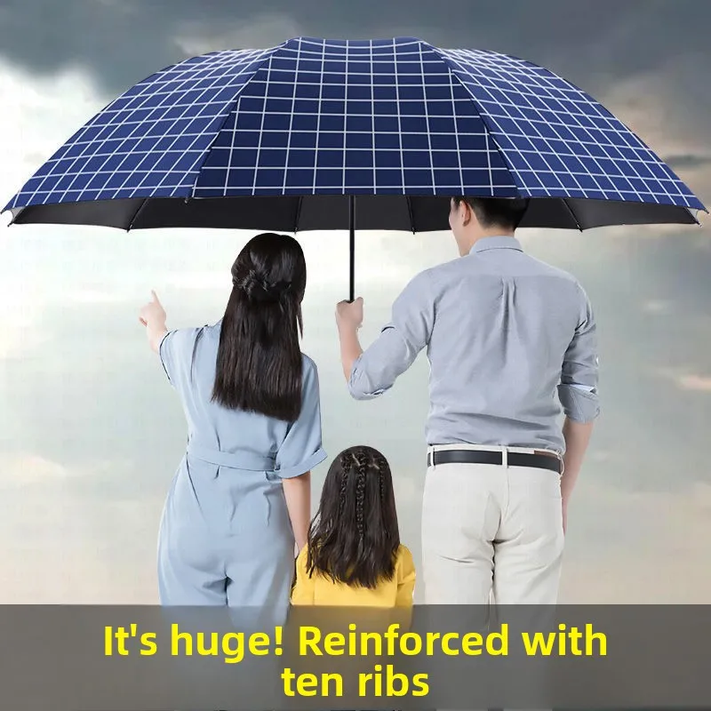 

Large Extra Large Umbrella Rain And Sun Protection Foldable Umbrella Double Use Sunscreen Three Fold Umbrella for Home Use
