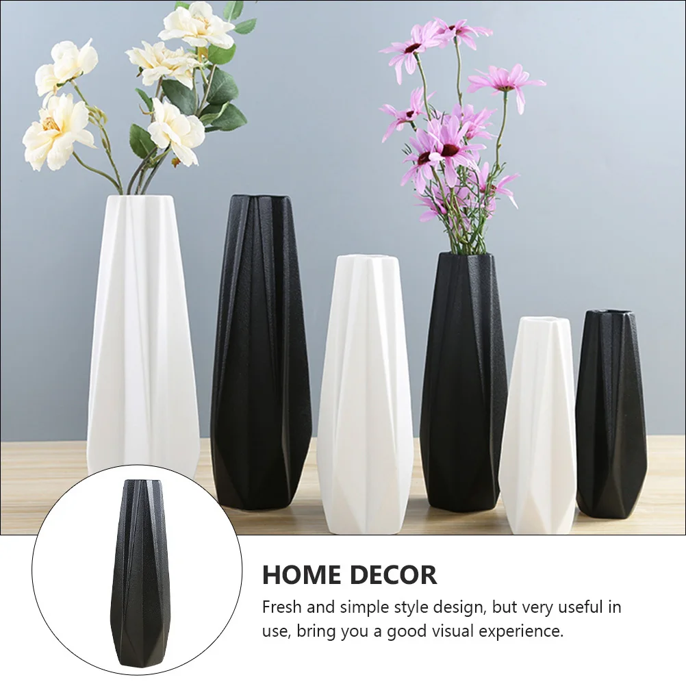 1Pcs Japanese Style Ceramic Vase Black Elegant Decorative Flower Vase Home Hotel Desktop Arrangement Ornament Ornament