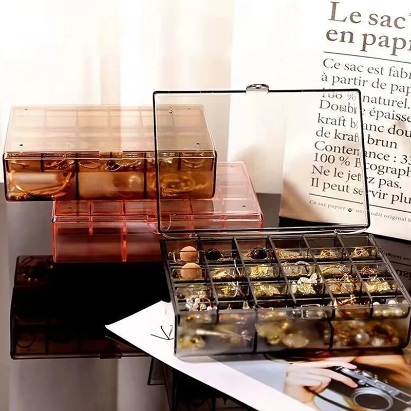 

Jewelry Box Dustproof Jewelry Storage Box Earring Earring Necklace Storage Rack Portable Multi-compartment Display Stand